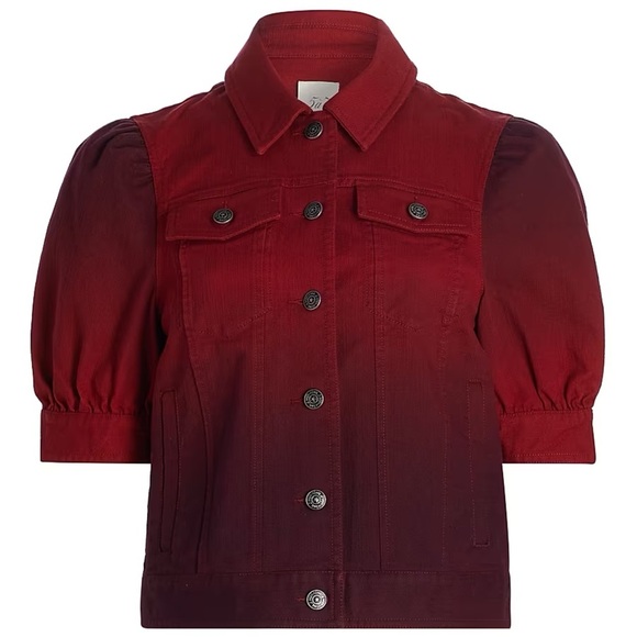 NEW Cinq a Sept Red Ombre Short Sleeve Jacket - Picture 3 of 5